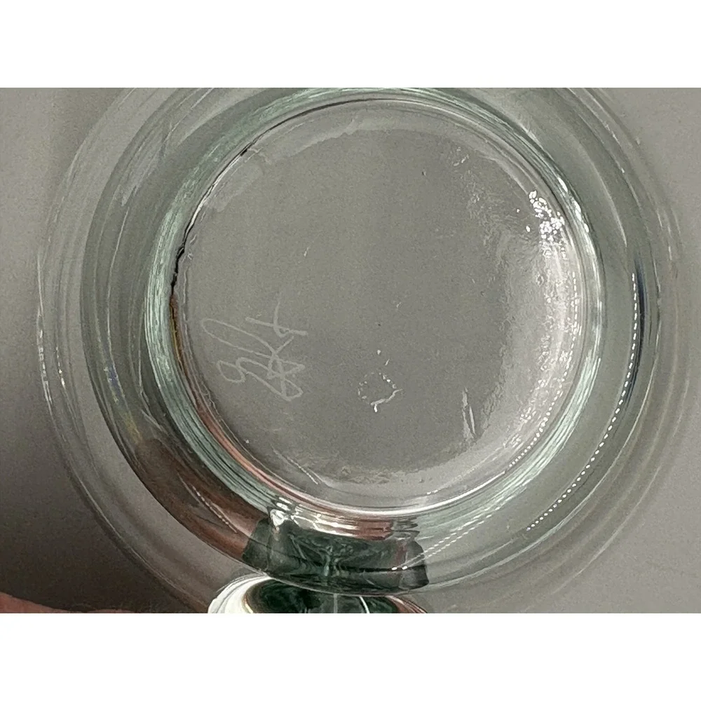 Vintage Clear Glass Punch Bowl Ladle‎ SIGNED 12.5